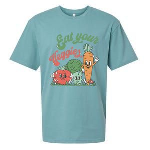 funny Eat your Veggies retro 90s style Vegetable Sueded Cloud Jersey T-Shirt