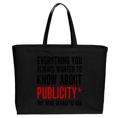 Funny Everything You Always Wanted To Know About Publicity Cotton Canvas Jumbo Tote