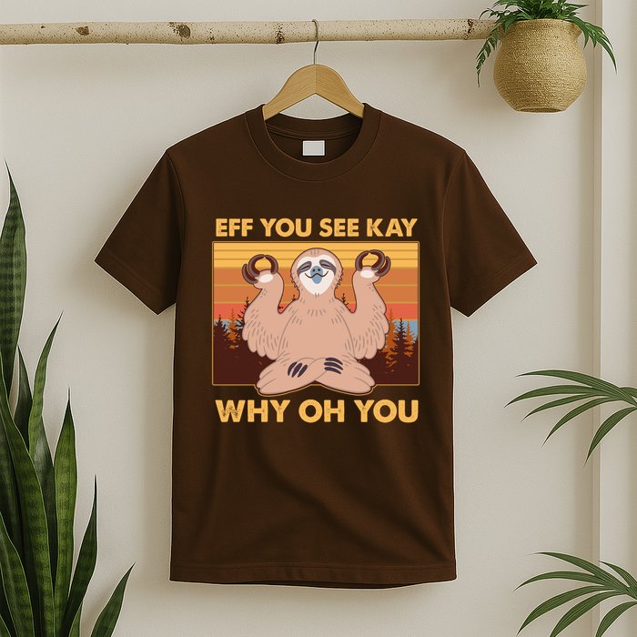 Funny EFF YOU SEE KAY WHY OH YOU Meditating Sloth T-Shirt