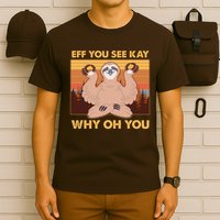 Funny EFF YOU SEE KAY WHY OH YOU Meditating Sloth T-Shirt