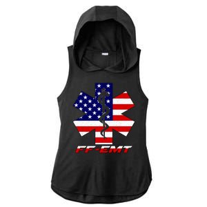 FF-EMT Firefighter Emergency Medical Tech Ladies PosiCharge Tri-Blend Wicking Draft Hoodie Tank