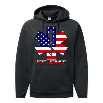 FF-EMT Firefighter Emergency Medical Tech Performance Fleece Hoodie