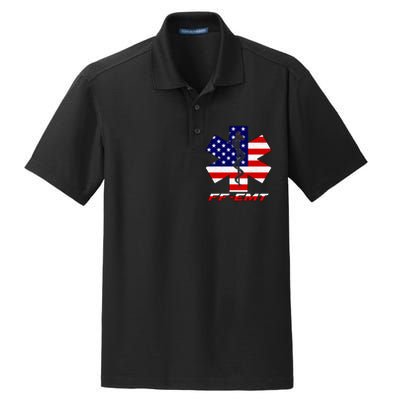 FF-EMT Firefighter Emergency Medical Tech Dry Zone Grid Polo