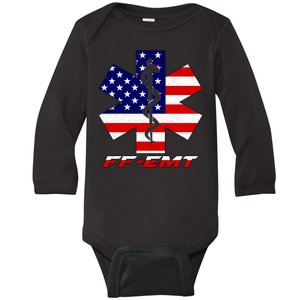 FF-EMT Firefighter Emergency Medical Tech Baby Long Sleeve Bodysuit