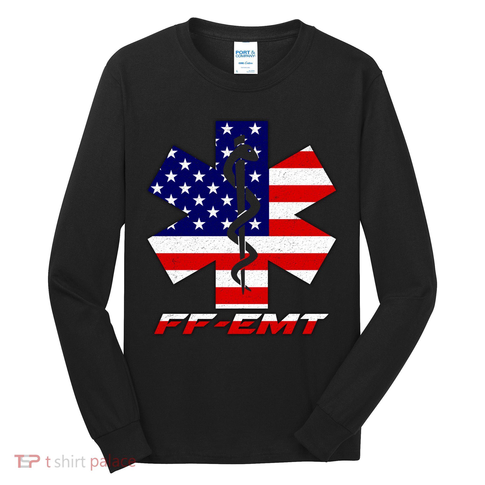 FF-EMT Firefighter Emergency Medical Tech Tall Long Sleeve T-Shirt
