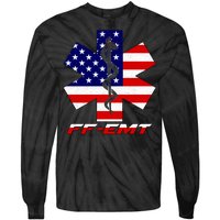 FF-EMT Firefighter Emergency Medical Tech Tie-Dye Long Sleeve Shirt