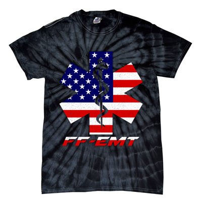 FF-EMT Firefighter Emergency Medical Tech Tie-Dye T-Shirt