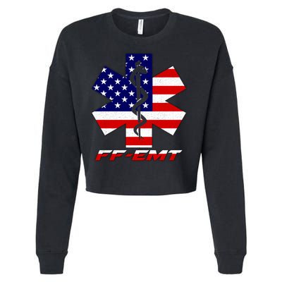 FF-EMT Firefighter Emergency Medical Tech Cropped Pullover Crew
