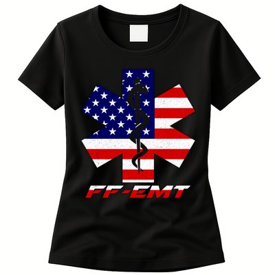 FF-EMT Firefighter Emergency Medical Tech Womens T-Shirt