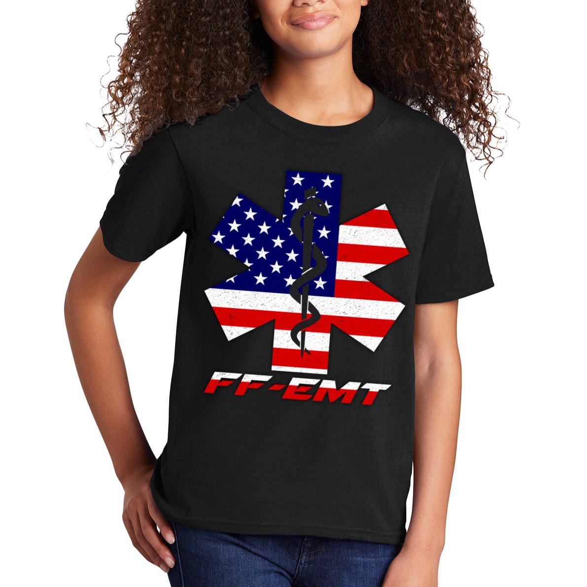 FF-EMT Firefighter Emergency Medical Tech Kids T-Shirt