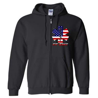 FF-EMT Firefighter Emergency Medical Tech Full Zip Hoodie