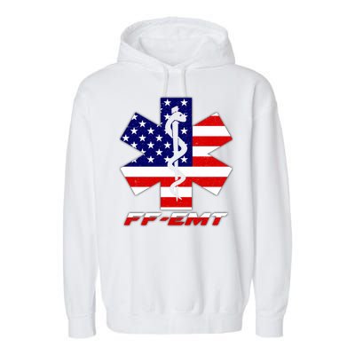 FF-EMT Firefighter Emergency Medical Tech Garment-Dyed Fleece Hoodie