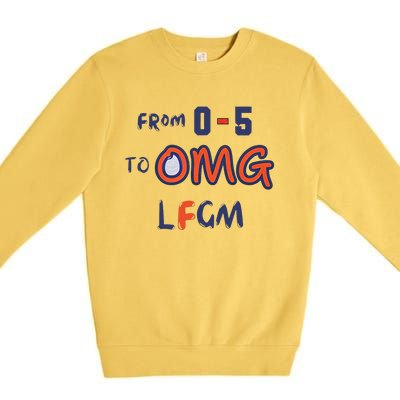 Funny From 0 5 To Omg Lfgm Ready For October Mets Premium Crewneck Sweatshirt