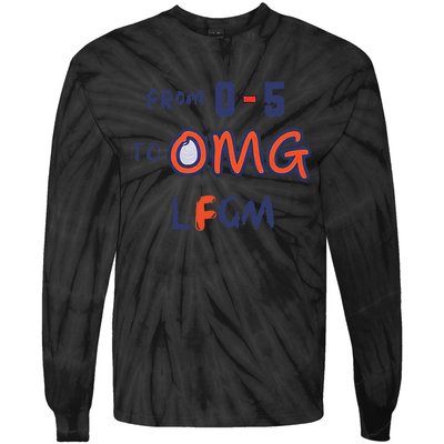 Funny From 0 5 To Omg Lfgm Ready For October Mets Tie-Dye Long Sleeve Shirt