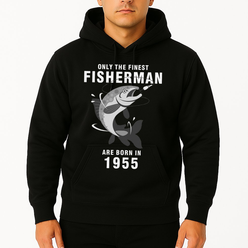 Fishing Fisherman 1955 65th Birthday Are Born In 1955 Hoodie