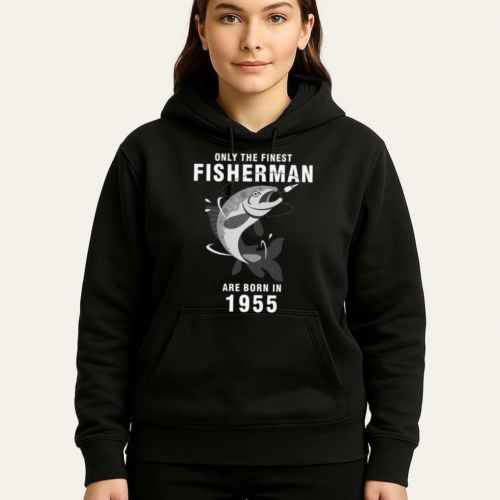 Fishing Fisherman 1955 65th Birthday Are Born In 1955 Hoodie
