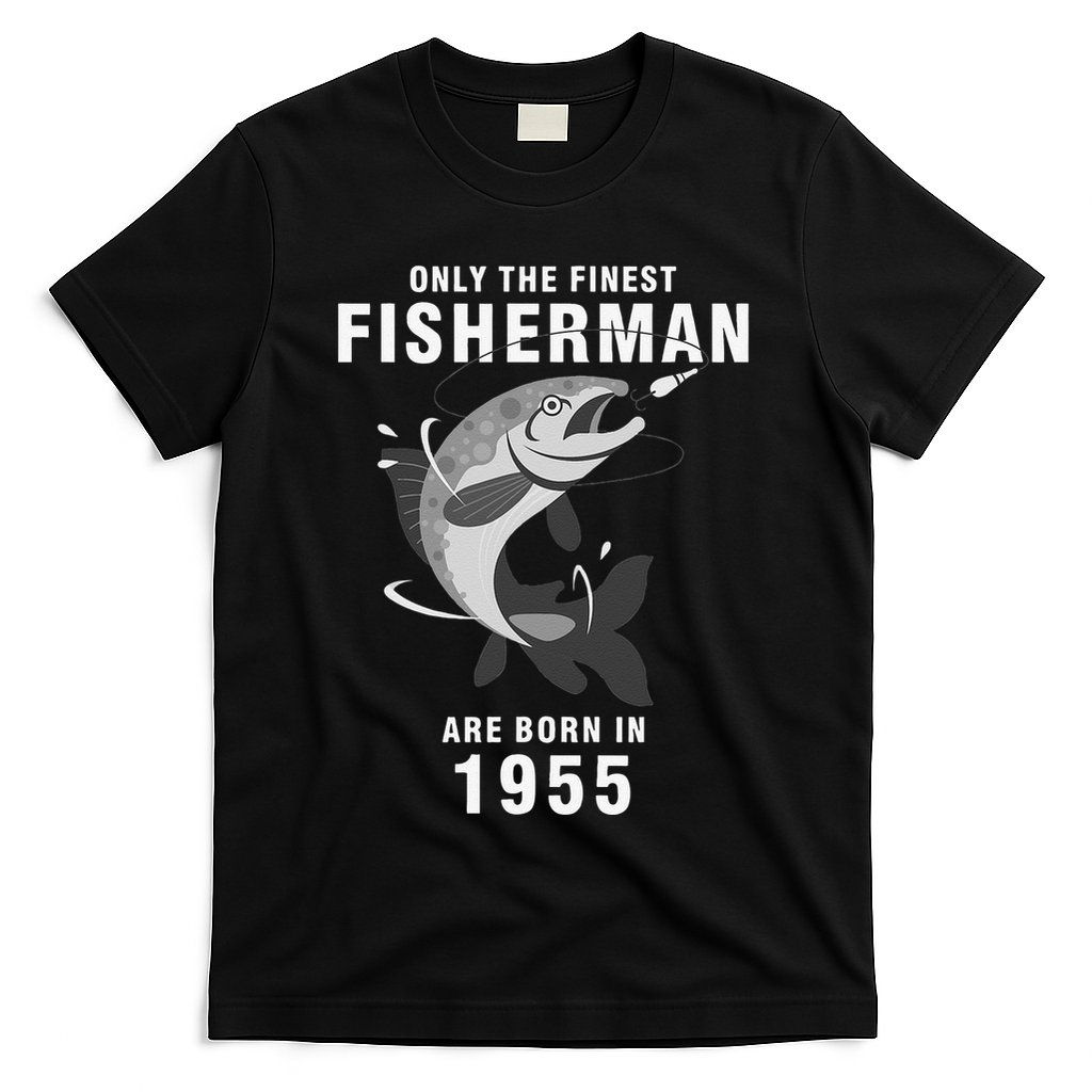 Fishing Fisherman 1955 65th Birthday Are Born In 1955 T-Shirt