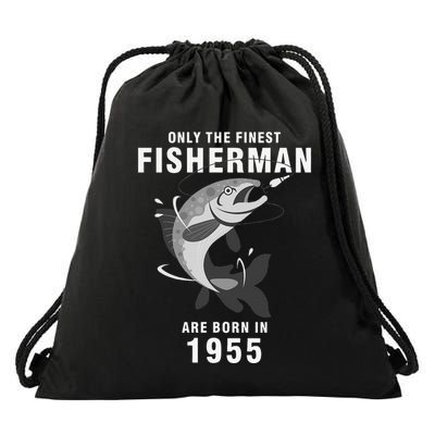 Fishing Fisherman 1955 65th Birthday Are Born In 1955 Drawstring Bag