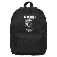 Fishing Fisherman 1955 65th Birthday Are Born In 1955 16 in Basic Backpack