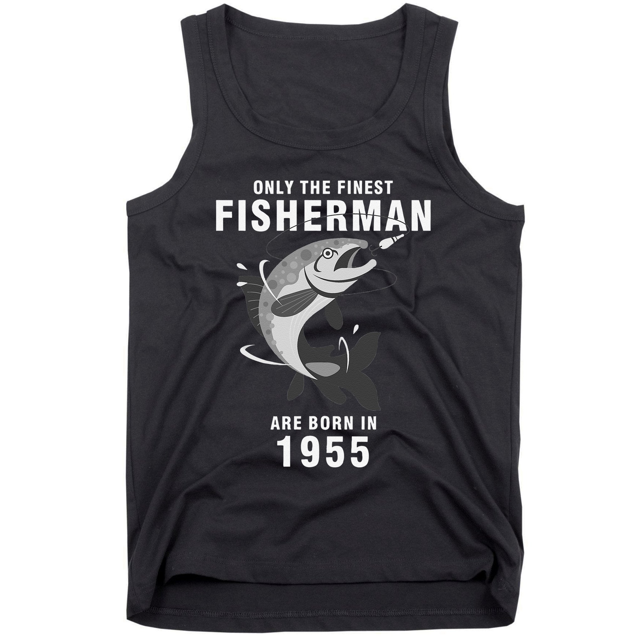 Fishing Fisherman 1955 65th Birthday Are Born In 1955 Tank Top