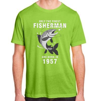 Fishing Fisherman 1957 63rd Birthday Are Born In 1957 Adult ChromaSoft Performance T-Shirt