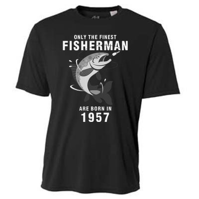 Fishing Fisherman 1957 63rd Birthday Are Born In 1957 Cooling Performance Crew T-Shirt