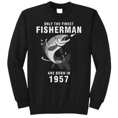 Fishing Fisherman 1957 63rd Birthday Are Born In 1957 Sweatshirt