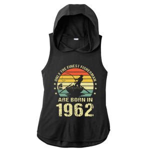 Fishing Fisherman 1962 60th Birthday Gift For 60 Year Old Ladies PosiCharge Tri-Blend Wicking Draft Hoodie Tank