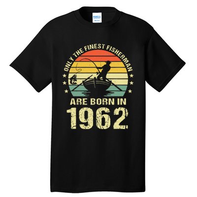 Fishing Fisherman 1962 60th Birthday Gift For 60 Year Old Tall T-Shirt