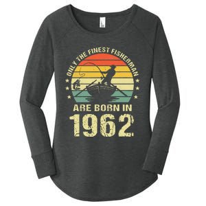 Fishing Fisherman 1962 60th Birthday Gift For 60 Year Old Women's Perfect Tri Tunic Long Sleeve Shirt