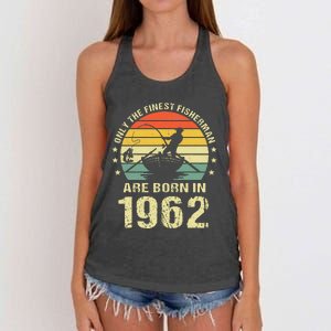 Fishing Fisherman 1962 60th Birthday Gift For 60 Year Old Women's Knotted Racerback Tank