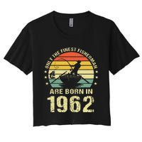 Fishing Fisherman 1962 60th Birthday Gift For 60 Year Old Women's Crop Top Tee