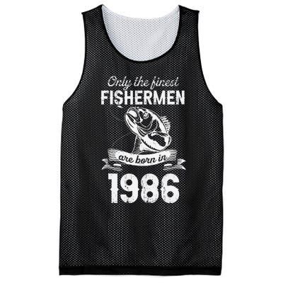 Fishing Fisherman 1986 Vintage 35th Birthday 35 Years Fisher Mesh Reversible Basketball Jersey Tank