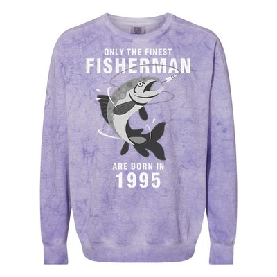 Fishing Fisherman 1995 25th Birthday Are Born In 1995 Colorblast Crewneck Sweatshirt