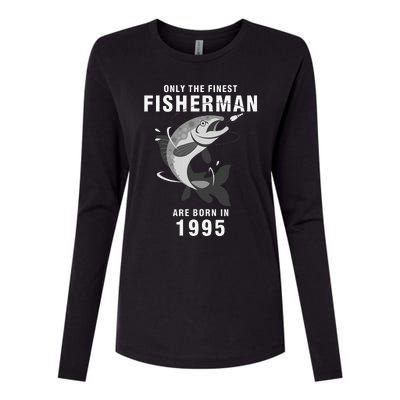 Fishing Fisherman 1995 25th Birthday Are Born In 1995 Womens Cotton Relaxed Long Sleeve T-Shirt