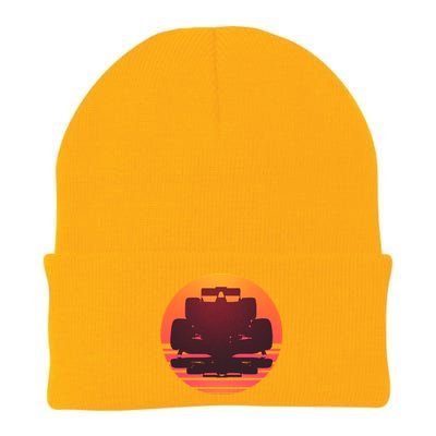 F1 Formula 1 Racing Car Retro Sunset Emblem Knit Cap Winter Beanie