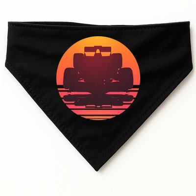 Racing Car Retro Sunset Emblem USA-Made Doggie Bandana