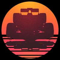 Racing Car Retro Sunset Emblem Cooling Performance Crew T-Shirt