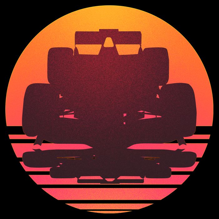 Racing Car Retro Sunset Emblem Cooling Performance Crew T-Shirt
