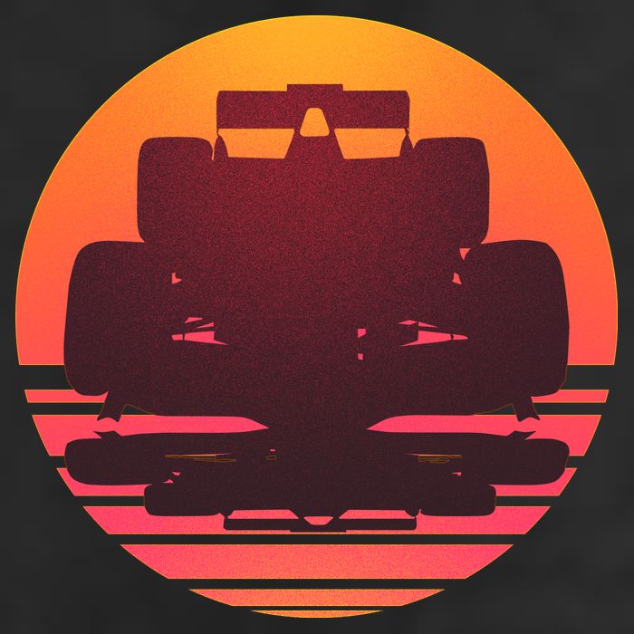 Racing Car Retro Sunset Emblem Adult Drive Performance Visor