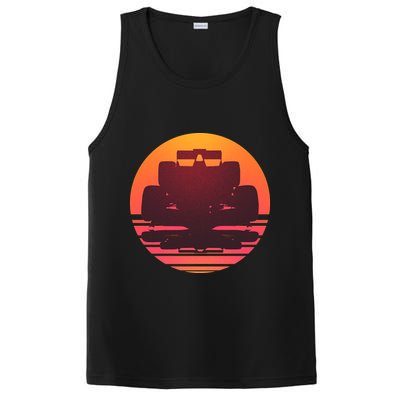 Racing Car Retro Sunset Emblem PosiCharge Competitor Tank