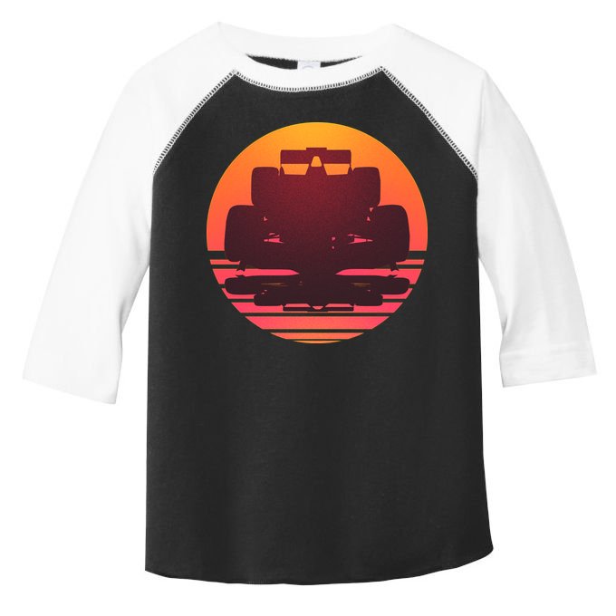 Racing Car Retro Sunset Emblem Toddler Fine Jersey T-Shirt
