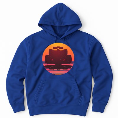 Racing Car Retro Sunset Emblem Hoodie