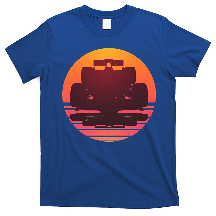 Racing Car Retro Sunset Emblem T-Shirt