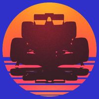 Racing Car Retro Sunset Emblem T-Shirt