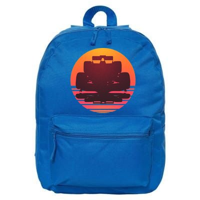 Racing Car Retro Sunset Emblem 16 in Basic Backpack
