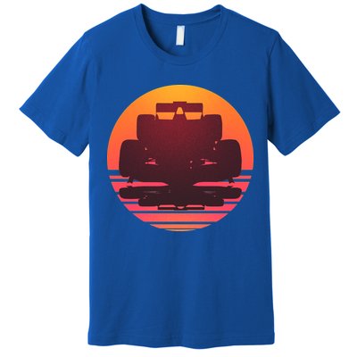 Racing Car Retro Sunset Emblem Premium T-Shirt