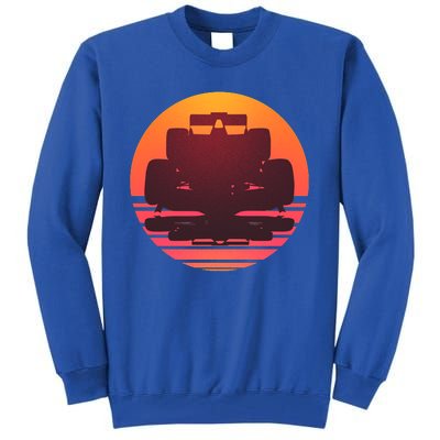 F1 Formula 1 Racing Car Retro Sunset Emblem Tall Sweatshirt