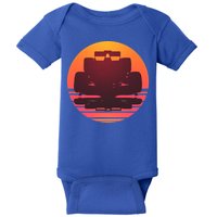 Racing Car Retro Sunset Emblem Baby Bodysuit