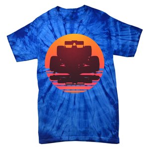 F1 Formula 1 Racing Car Retro Sunset Emblem Tie-Dye T-Shirt